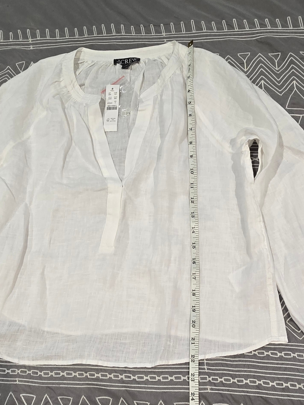 J.Crew White Linen Cabana Top Size Small - Picture 4 of 6